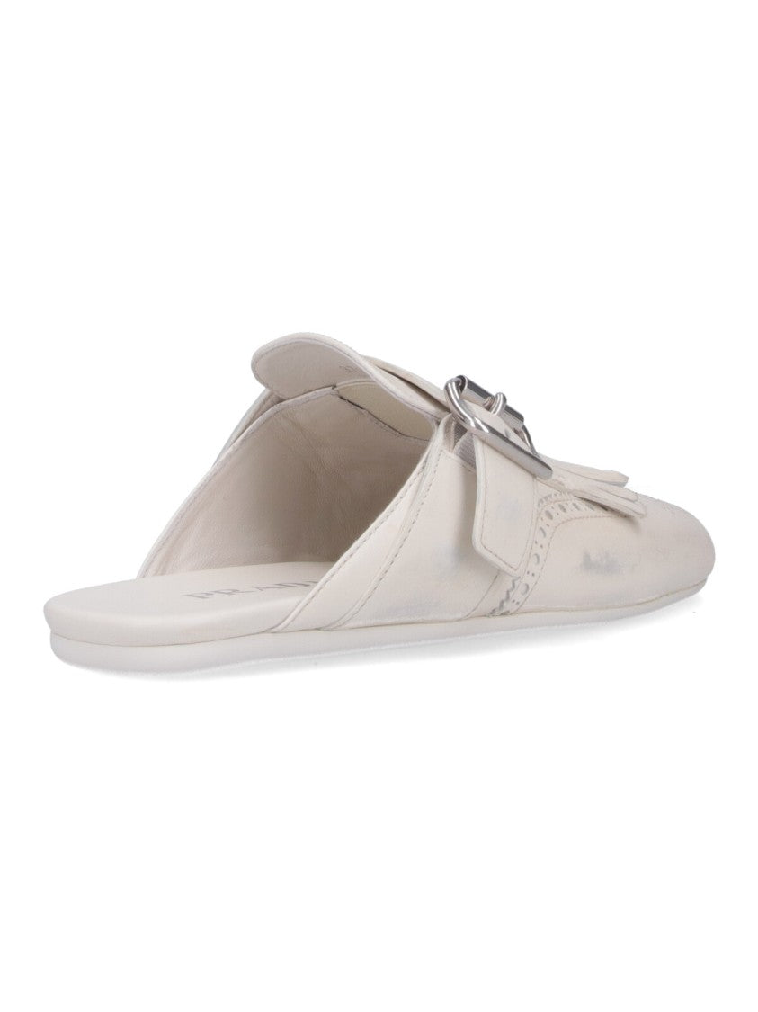 Prada "Shuffle" Sabots – White