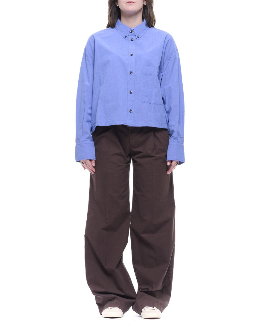Eat Dust 673 Blue Sea Cubic Cotton Shirt