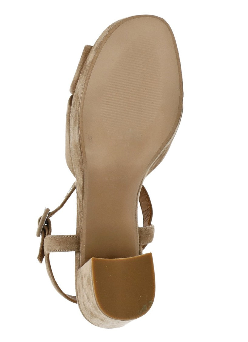 Juilie Dee Brown Crossed Bands Suede Sandals