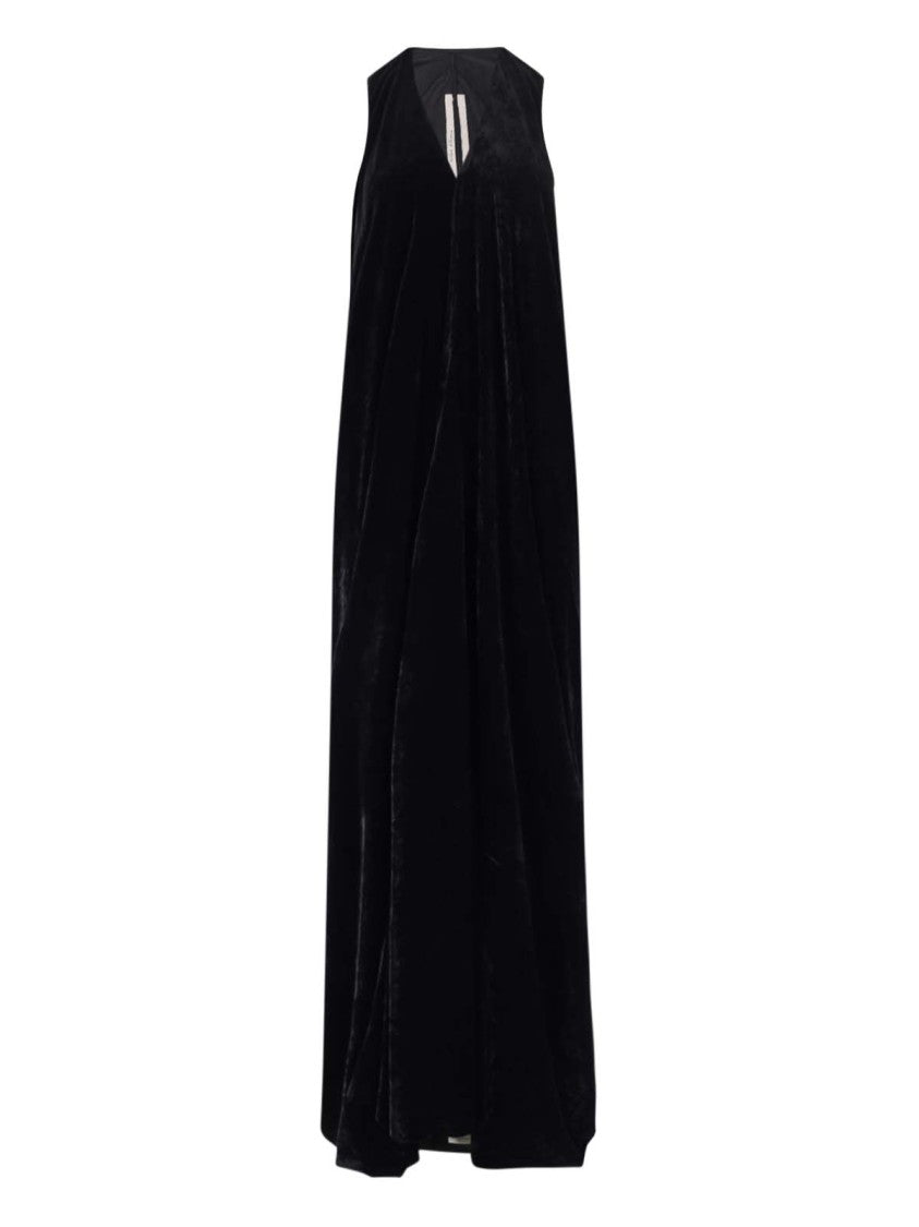 Rick Owens Maxi Velvet Dress – Black