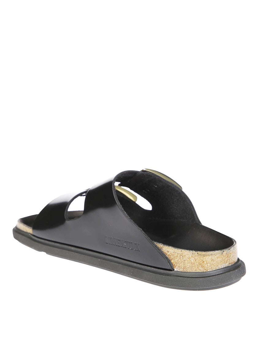 Birkenstock Dual-Strap Black Slide Sandal