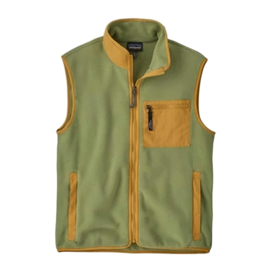 Patagonia Fleece Vest With Stand-Up Collar And Zippered Pockets