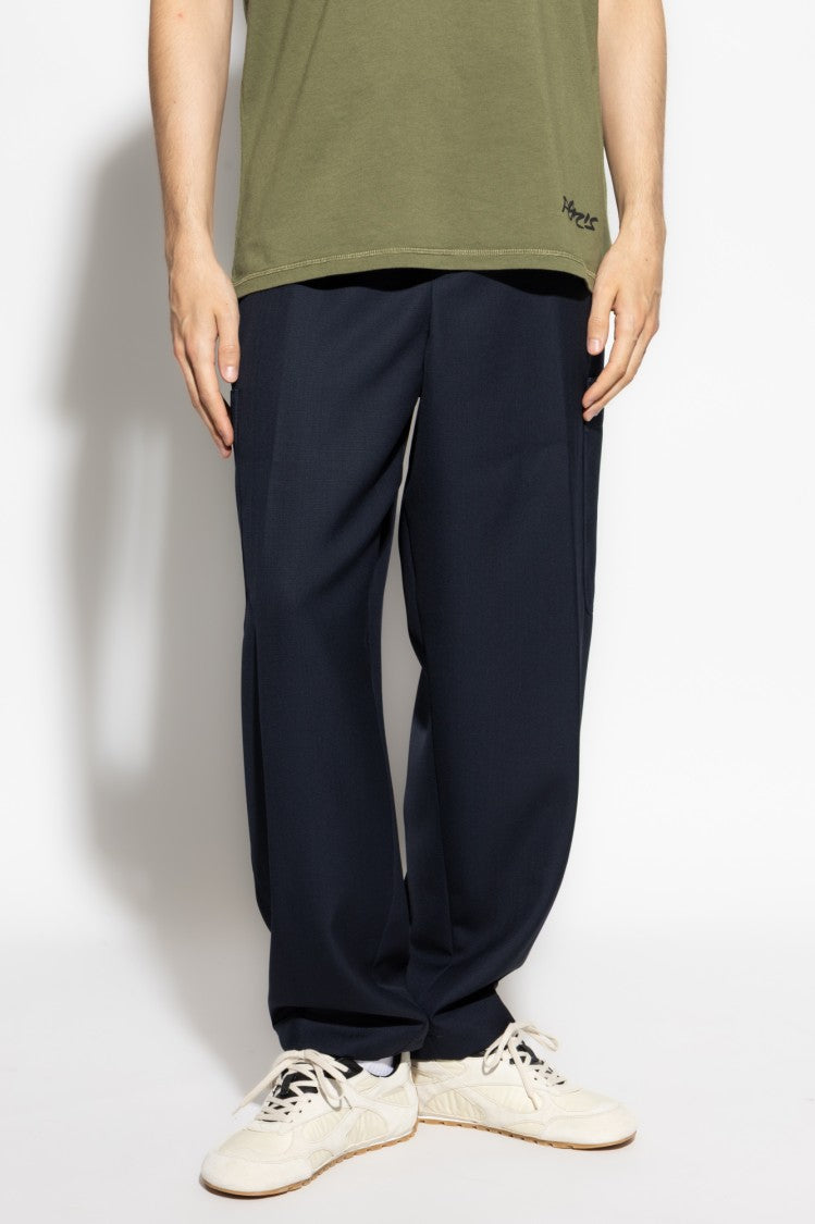 Kenzo Loose-Fit Wool Trousers With Wide Legs