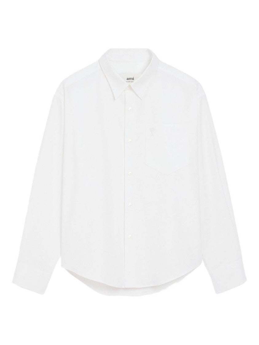 Ami Paris Classic White Button-Front Shirt