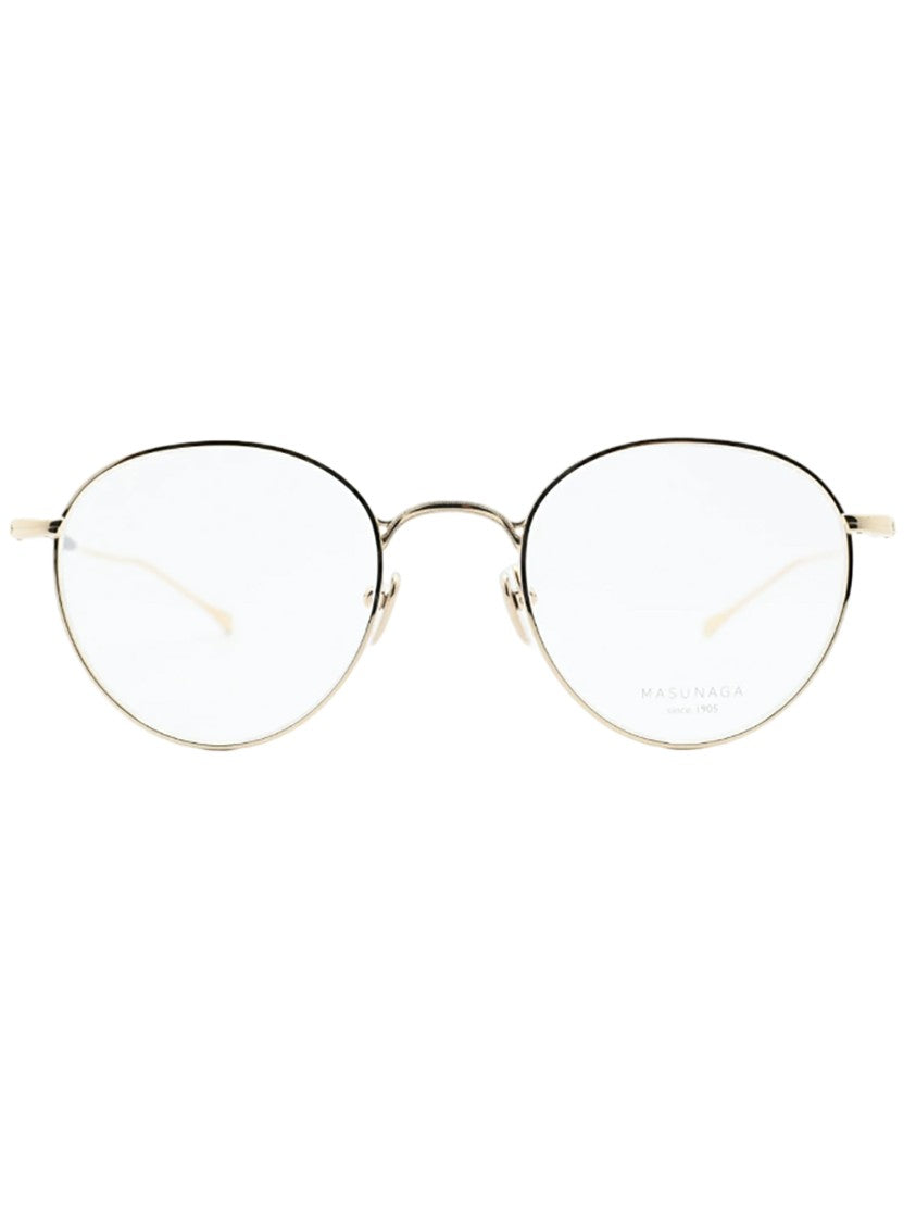 Masunaga Oval Titanium Frame Eyeglasses With Adjustable Nose Pads