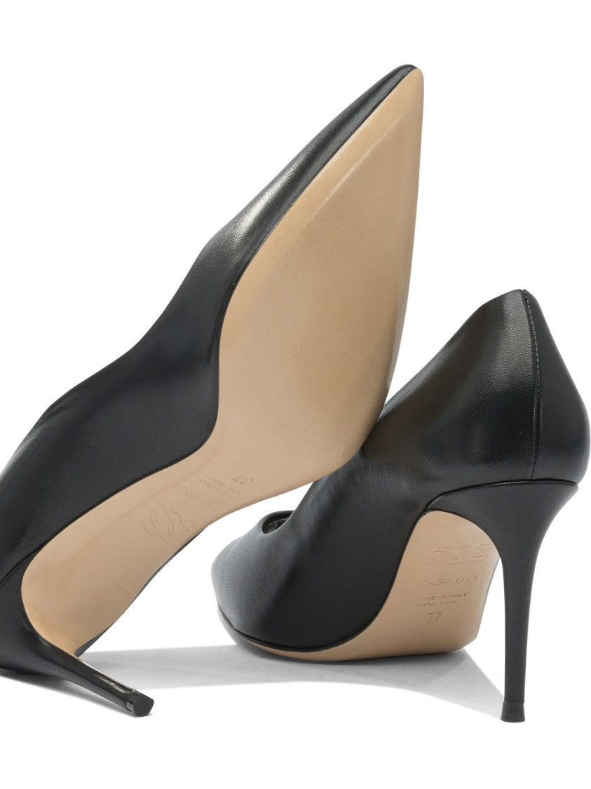 Casadei Pointed Toe Pumps With Crystal-Embellished Strap