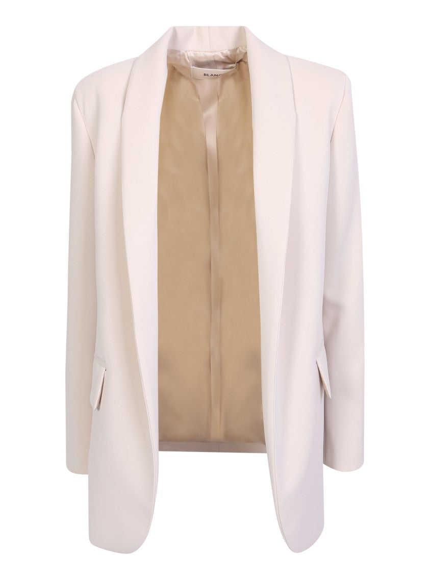 Blanca Vita White Blazer With Shawl Lapel