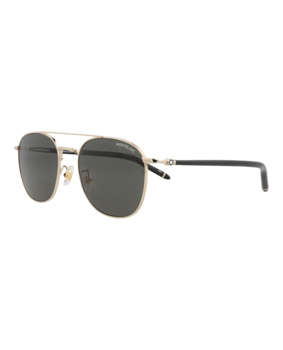 Montblanc Aviator-Frame Metal Sunglasses With Adjustable Nose Pads