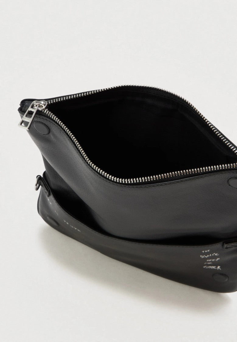 Zadig & Voltaire Black Rock Graffiti Compact Shoulder Bag