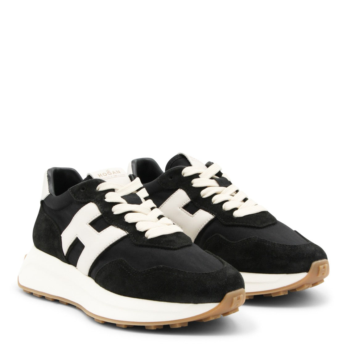 Hogan Black And White Leather Sneakers