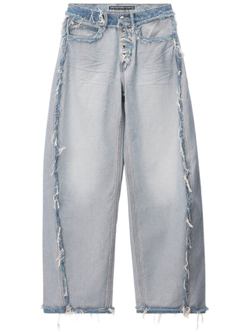 Alexander Wang Inverted Distressed Wide-Fit Denim Balloon Jeans
