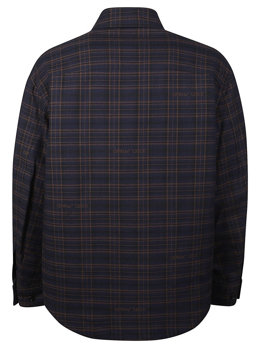 Off-White Lbl Check Checkered Padded Cotton Overshirt