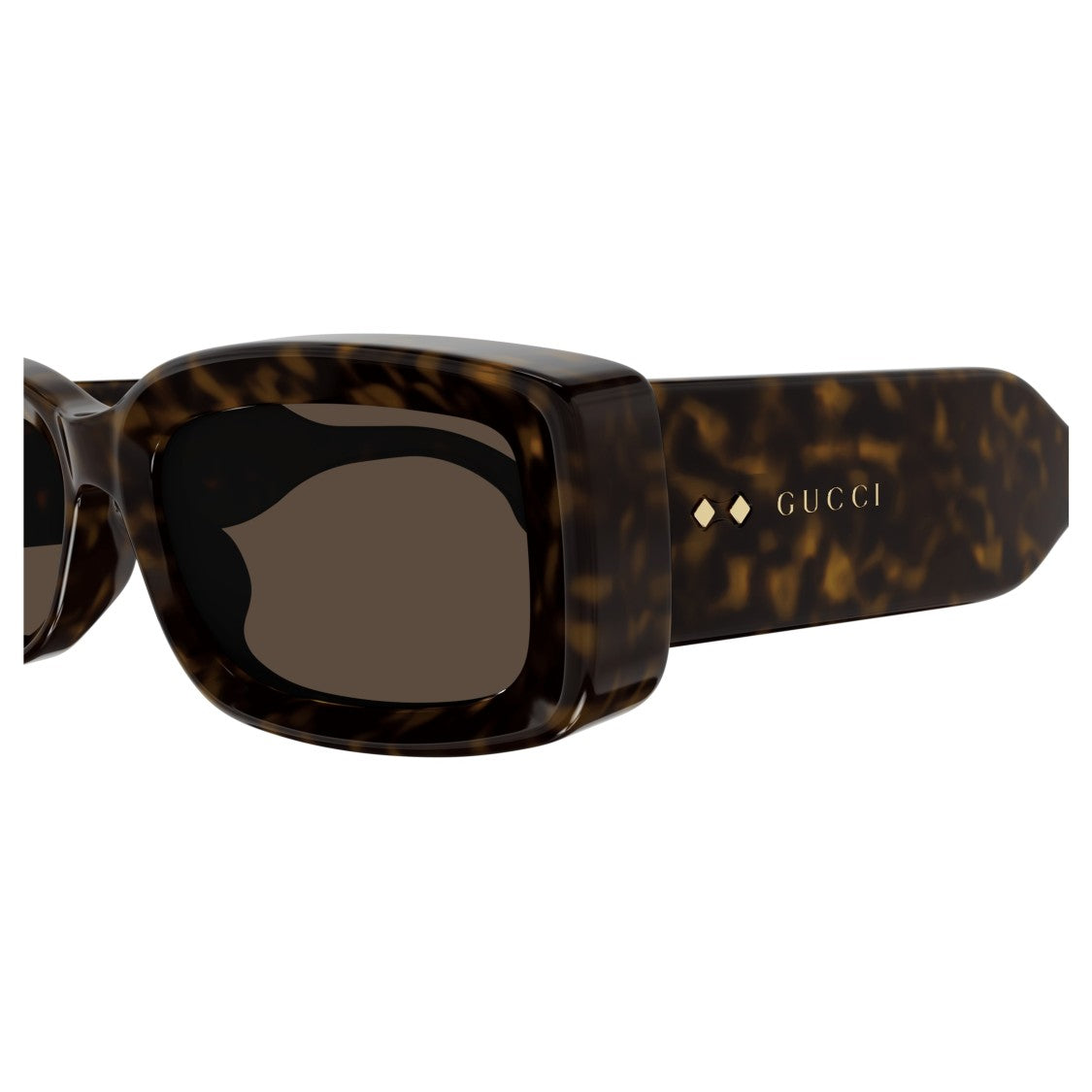 Gucci Gg1528s Rectangular Tortoiseshell Sunglasses