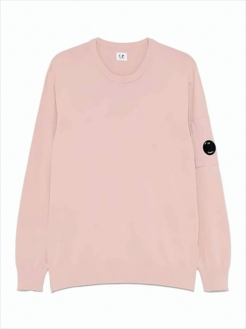 C.P. Company Light Pink Cotton Sweater With Classic Crew Neck