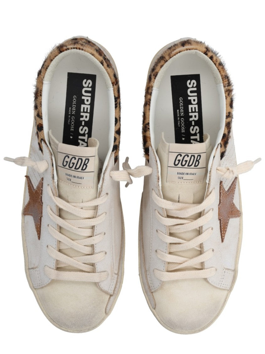 Golden Goose Super Star Distressed White Cow Leather Sneakers