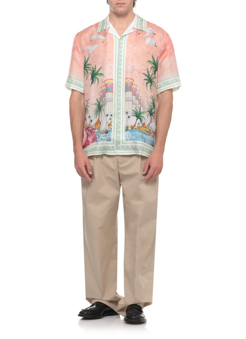 Casablanca Pink Ethereal Silk Casual Shirt