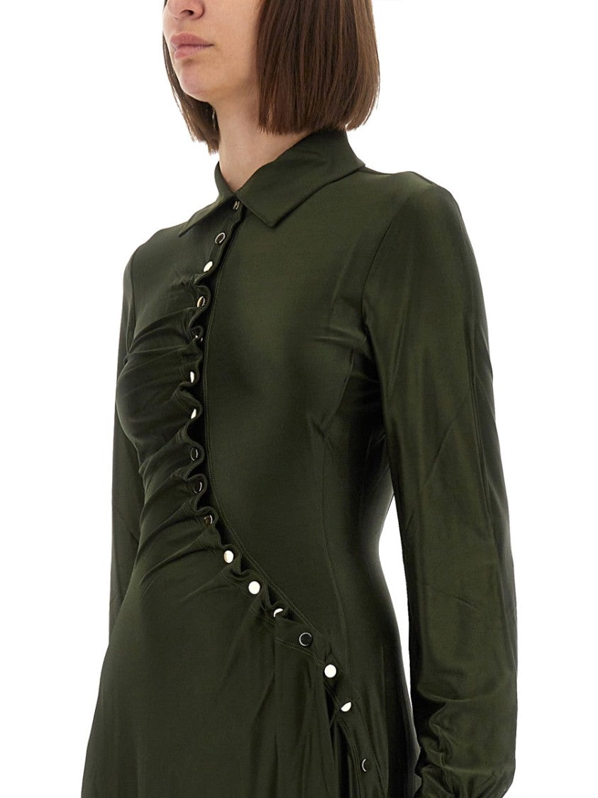 Rabanne Draped Jersey Mini Dress