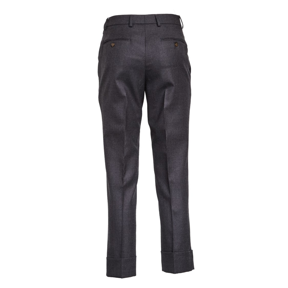 Incotex Tailored Grey Wool Trousers With Cuffed Hem