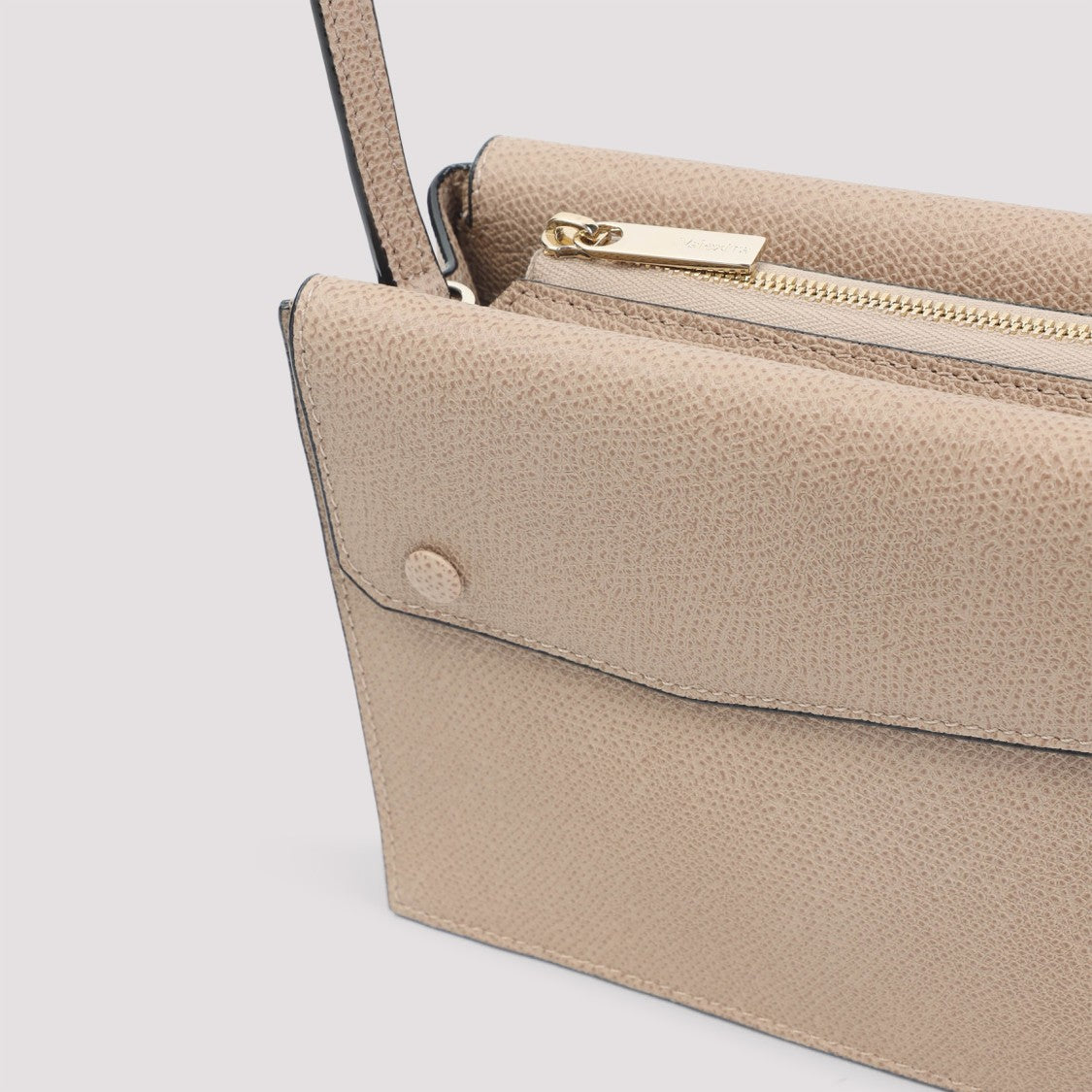 Valextra Nude Calf Leather Cross-Body Bag With Flap