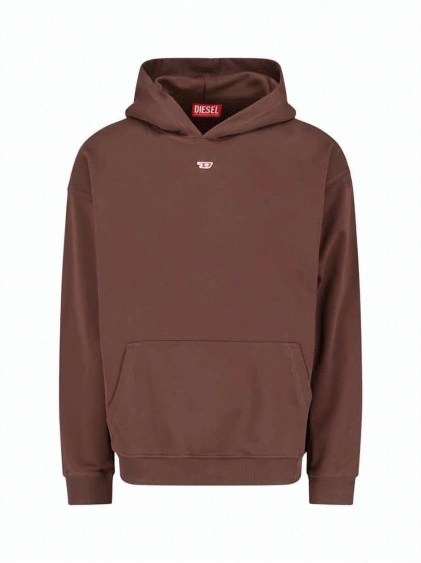 Diesel Boxy Silhouette Brown Hoodie With Kangaroo Pocket