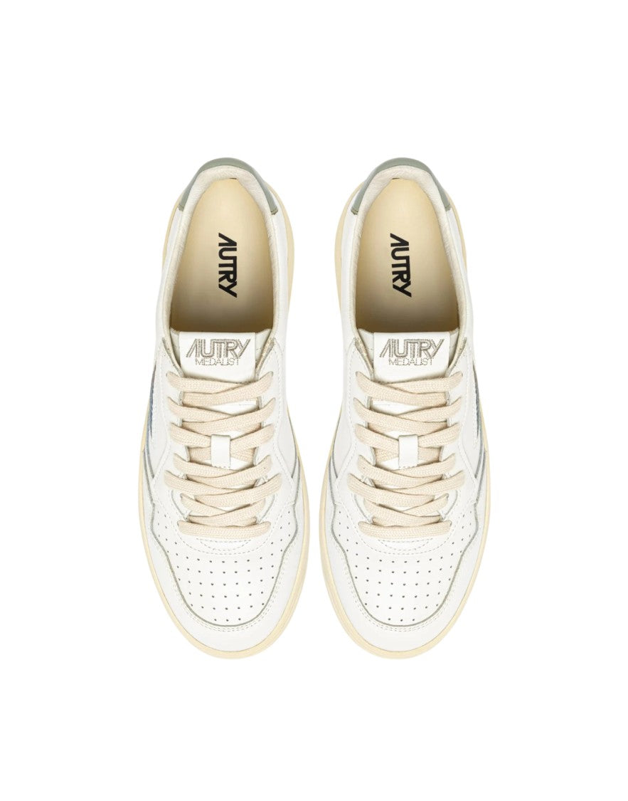 Autry Medalist Low Men’S White/Sea Grass Sneakers