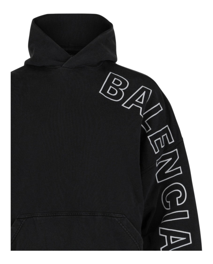 Balenciaga Logo Embroidered Oversized Hoodie