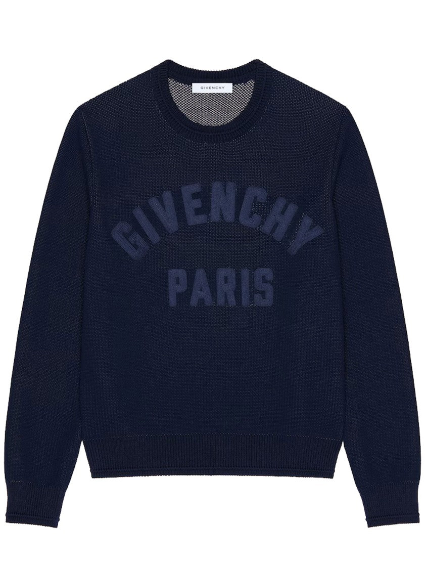 Givenchy Ottoman Detail Textured Cotton Crewneck Sweater