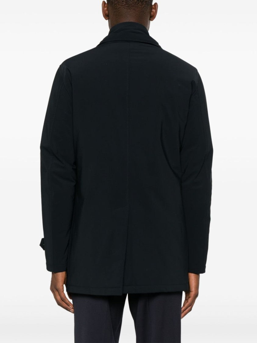 Herno Double-Breasted Peacoat With Raised Collar
