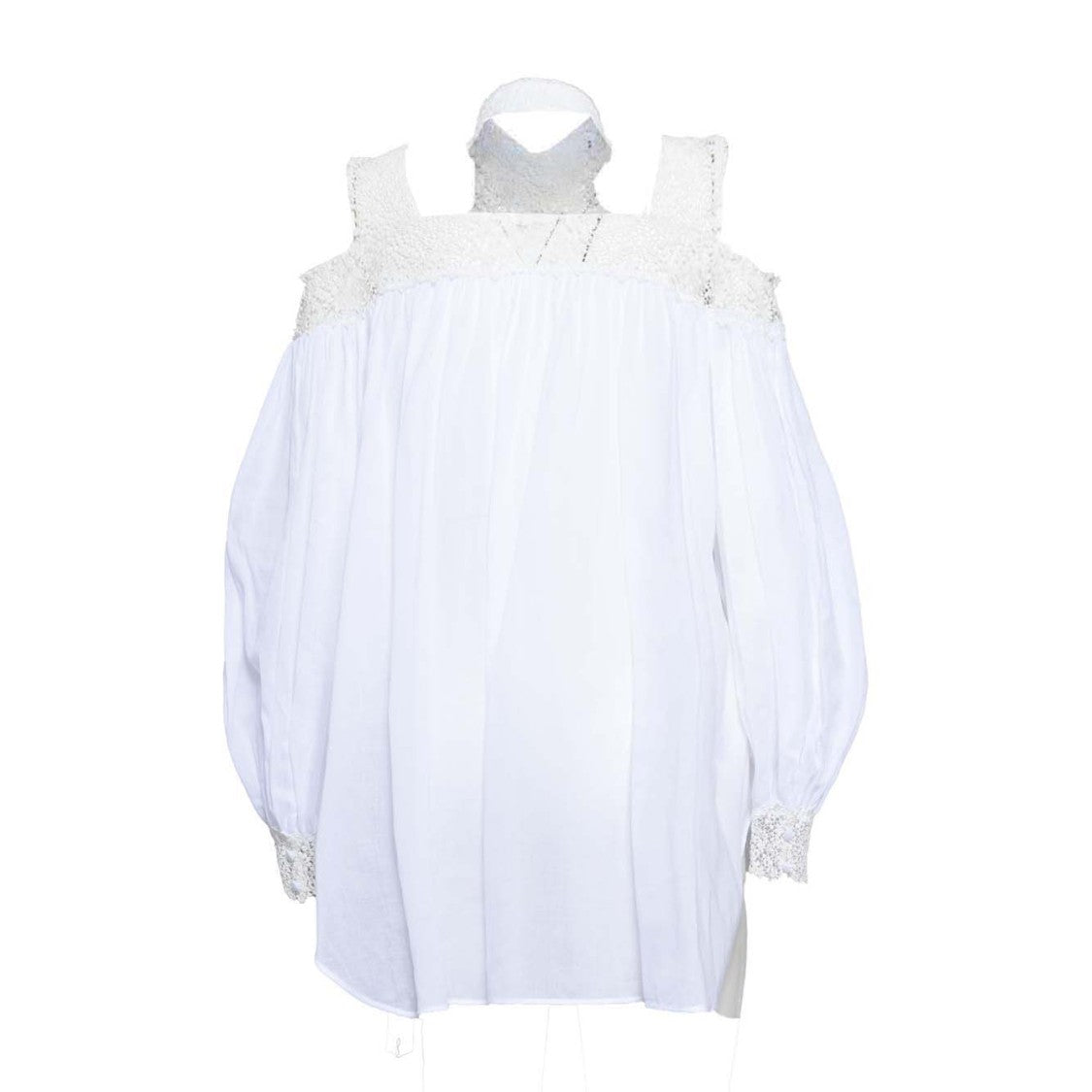 Ermanno Scervino Silk Blouse With Floral Lace Inserts