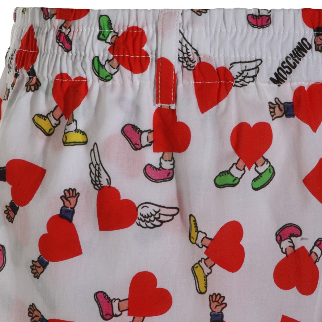 Moschino White Shorts With Playful Heart