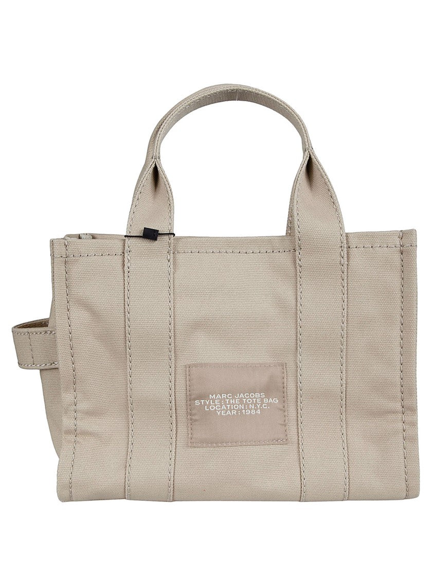 Marc Jacobs Structured Tote Bag In Beige Cotton Canvas