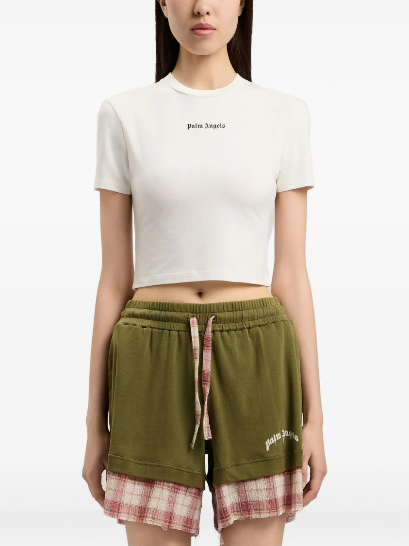 Palm Angels Classic Logo Baby Tee Cropped Shirt