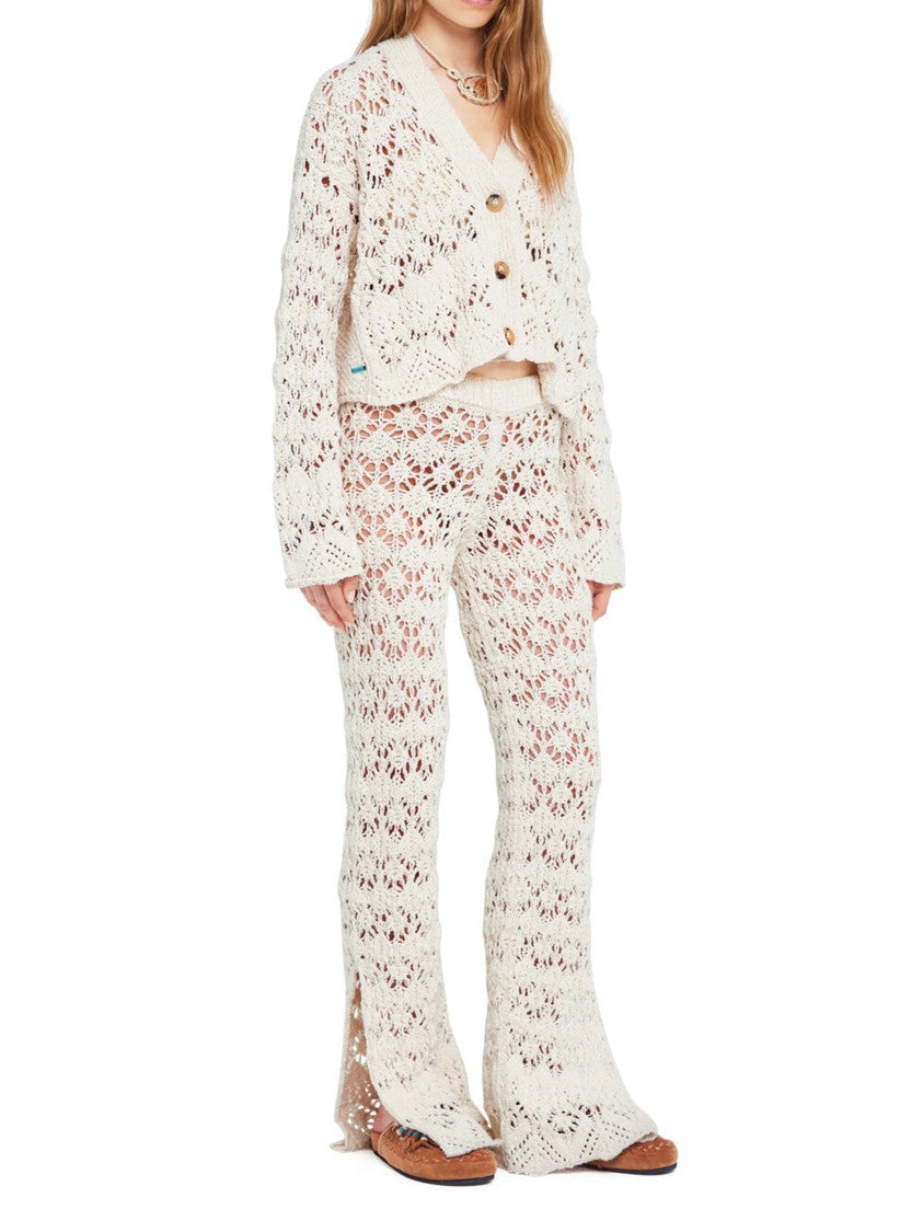 Alanui Blue Lagoon Romance Open-Knit Cotton Cardigan