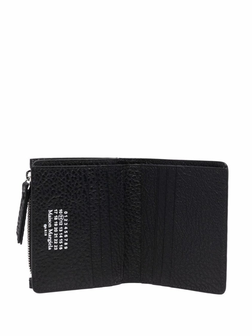 Maison Margiela Textured Calf Leather Wallet With Zip Closure