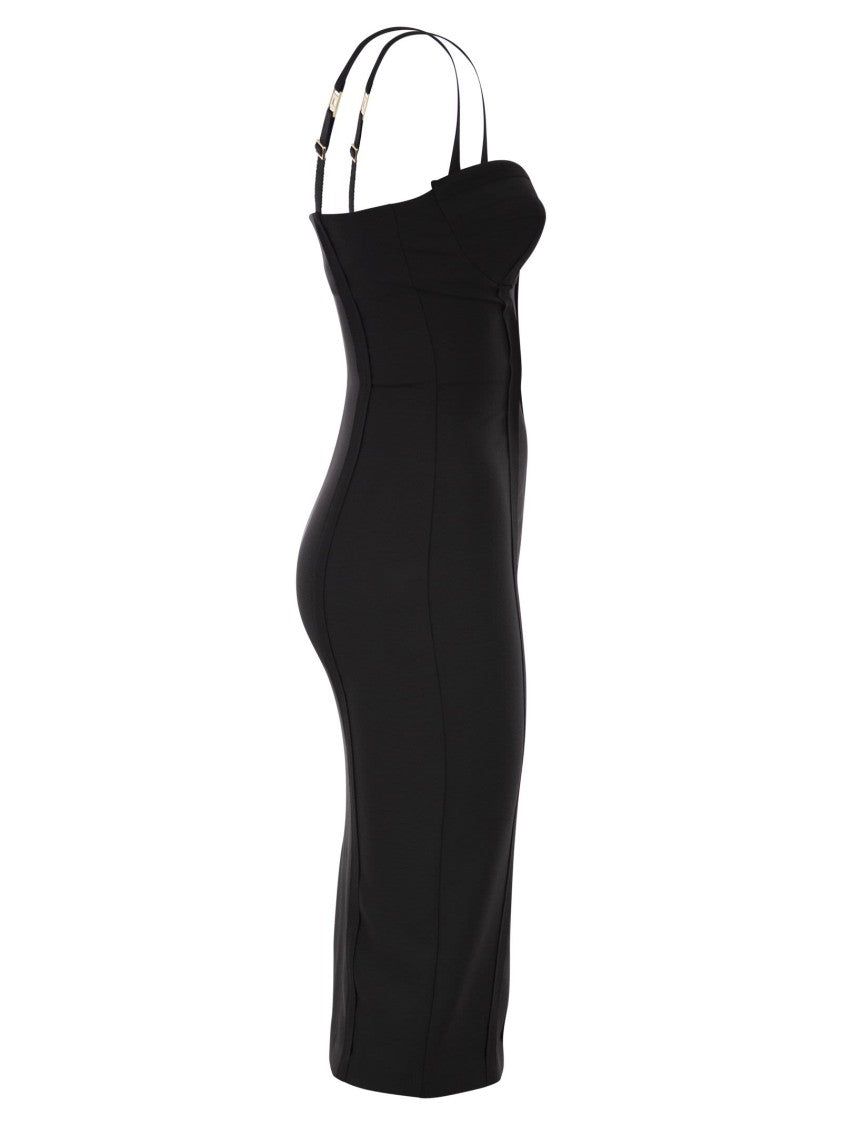 Elisabetta Franchi Lightweight Crêpe Dress With Raw-Cut Fabric
