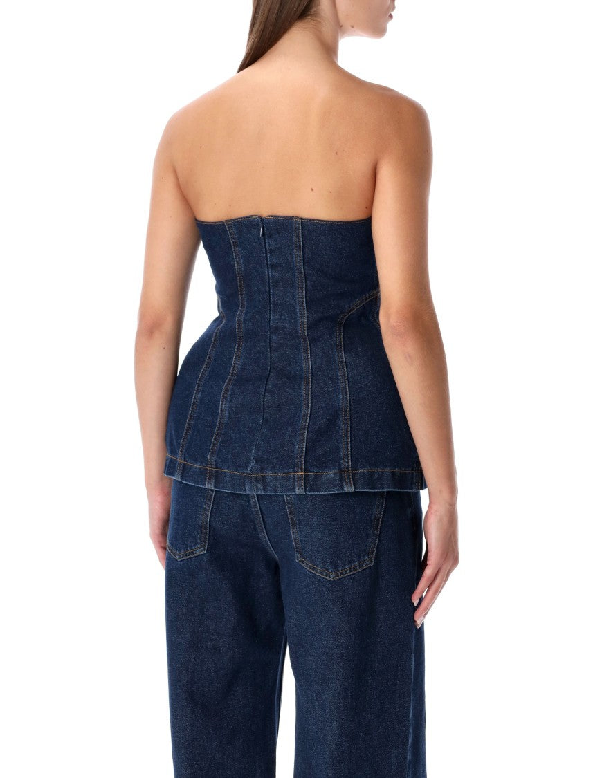 Magda Butrym Bustier Denim Top