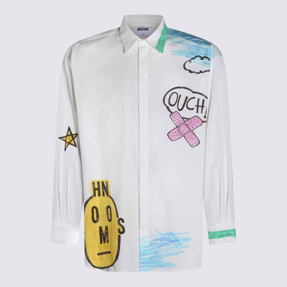 Moschino White Cotton Printed Shirt