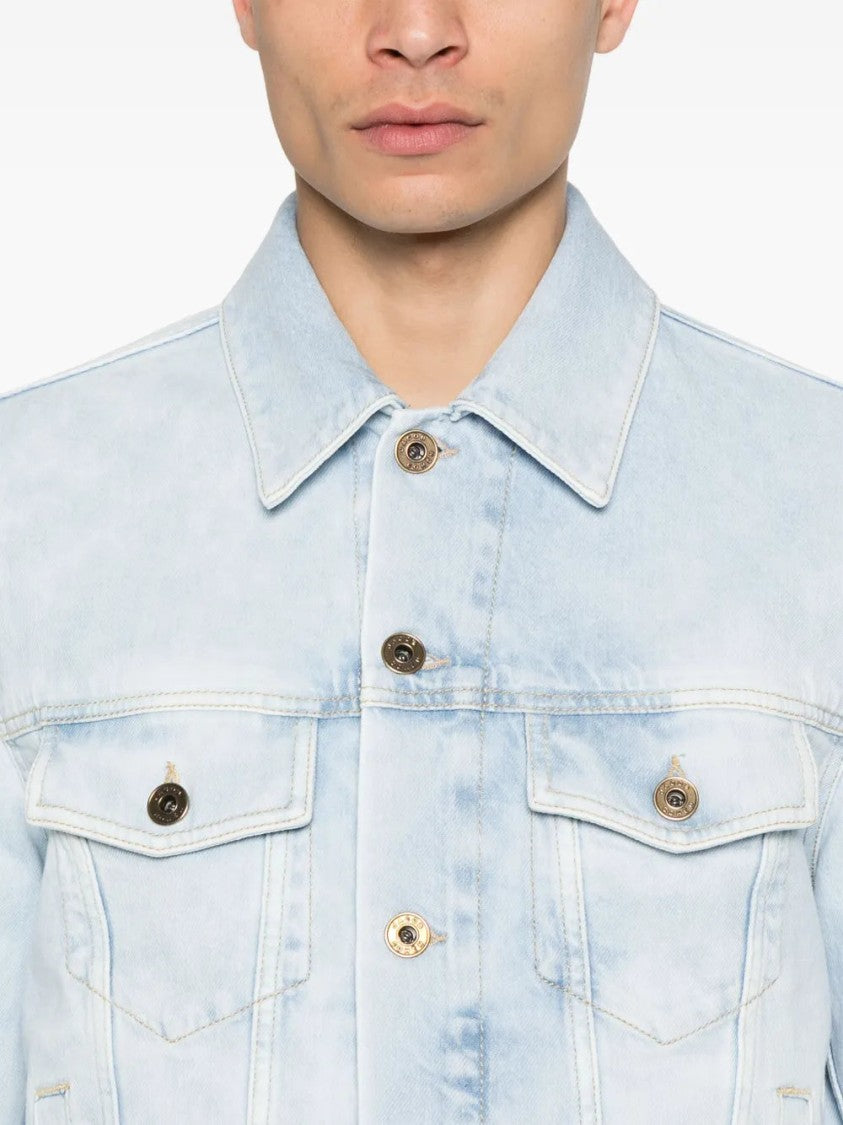 Jacob Cohen Light Blue Denim Jacket With Classic Front Fastening