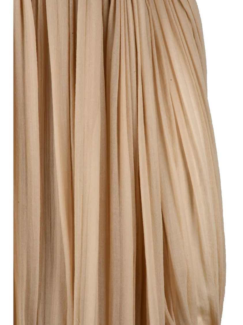 Chloé Beige Virgin Wool Pleated Blouse