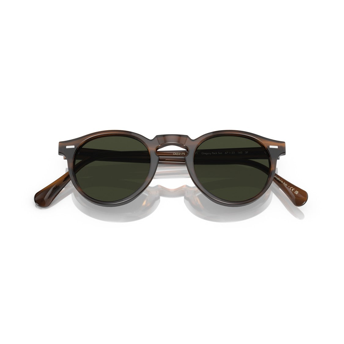 Oliver Peoples 0Ov5217s Tortoiseshell Acetate Round Sunglasses With Silver Accents