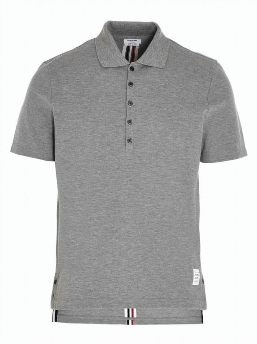 Thom Browne Short-Sleeve Polo Shirt With Striped Detailing