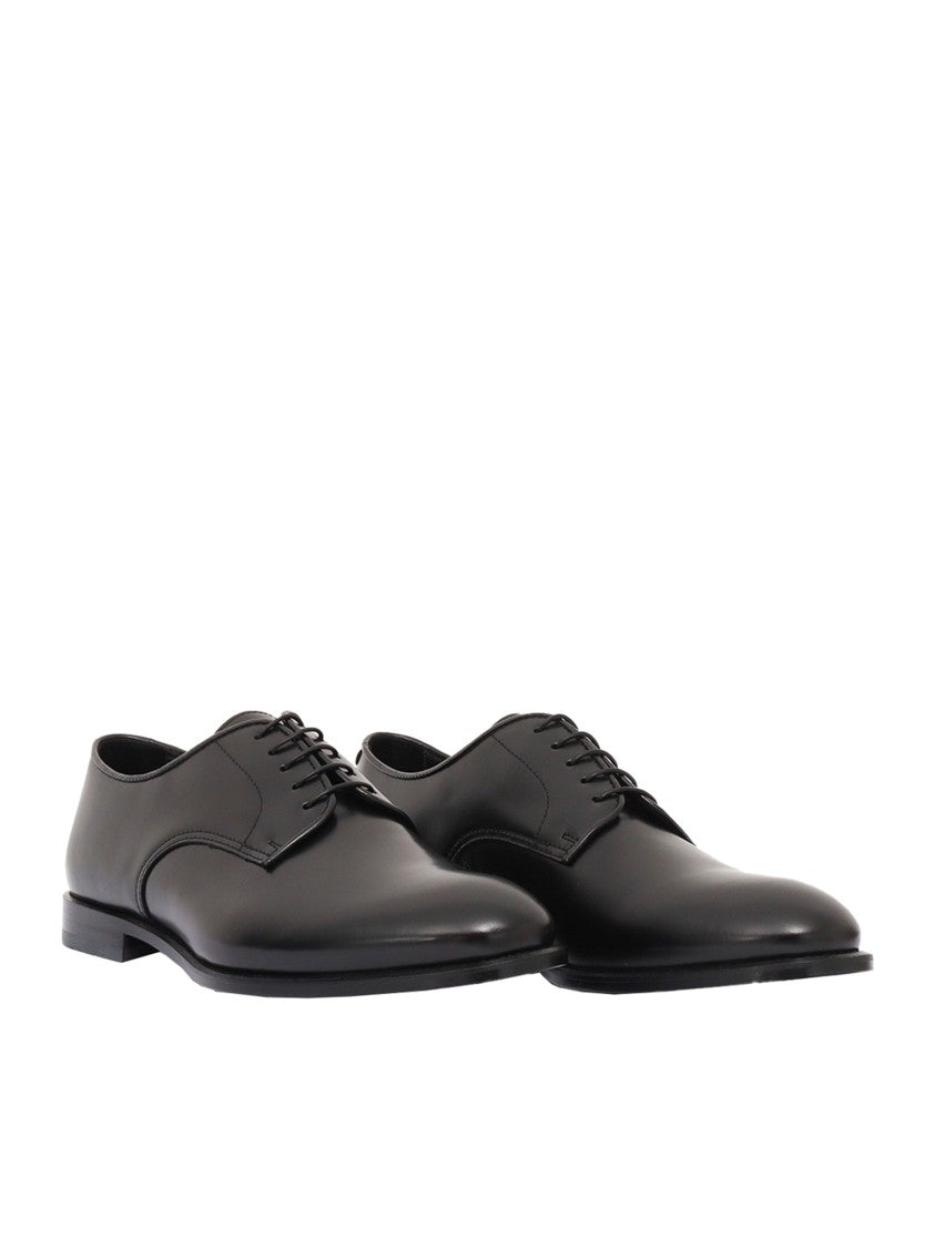 Doucal's Black Doucal Polished Derby Shoes