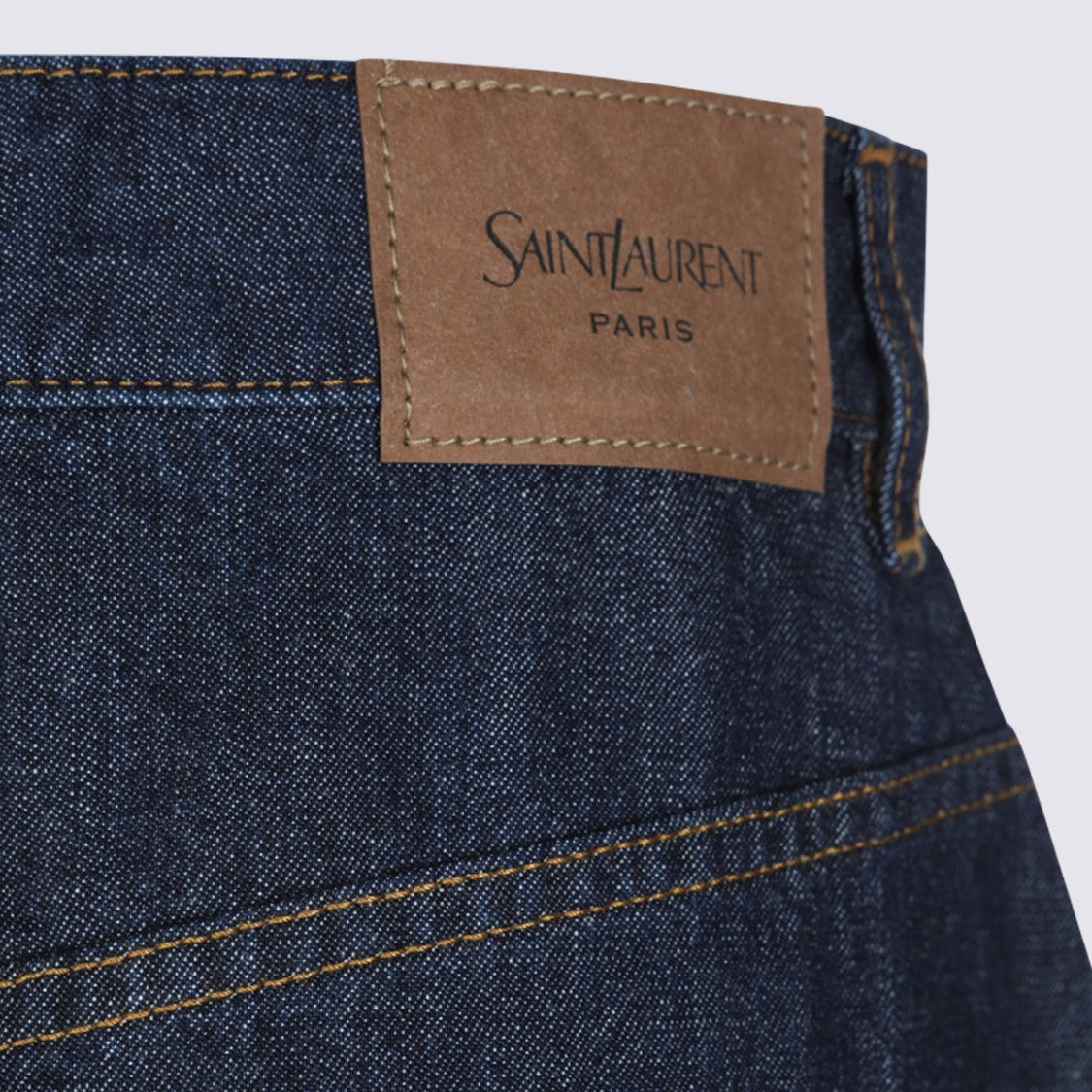 Saint Laurent Tiered Denim Five-Pocket Maxi Skirt
