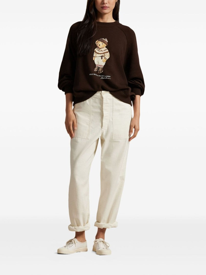 Polo Ralph Lauren Brown Sweatshirt With Graphic Bear Detail