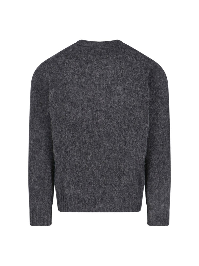 Aspesi Grey V-Neck Wool Cardigan