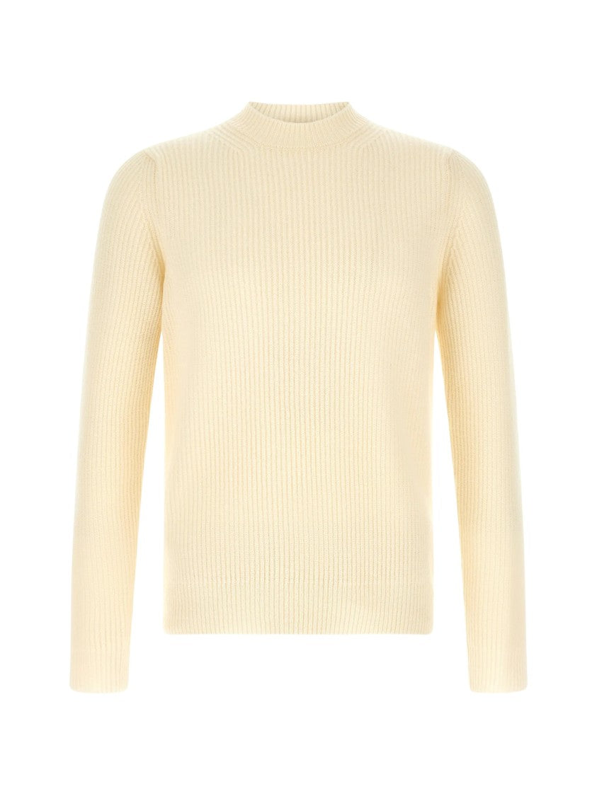 Zanone Ribbed Knit Sweater With Crew Neckline And Structured Fit