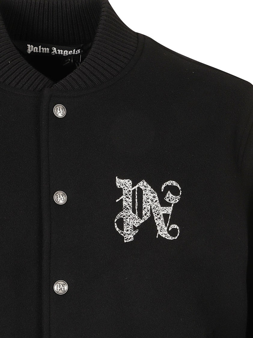 Palm Angels Classic Bomber Jacket With Graphic Lettering