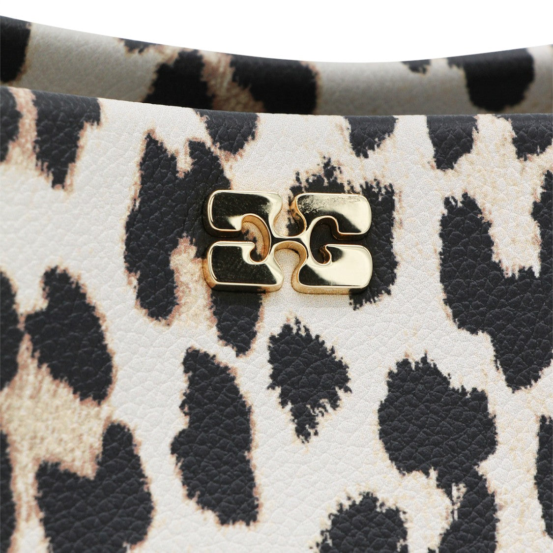 Ganni Leopard Top Handle Bag