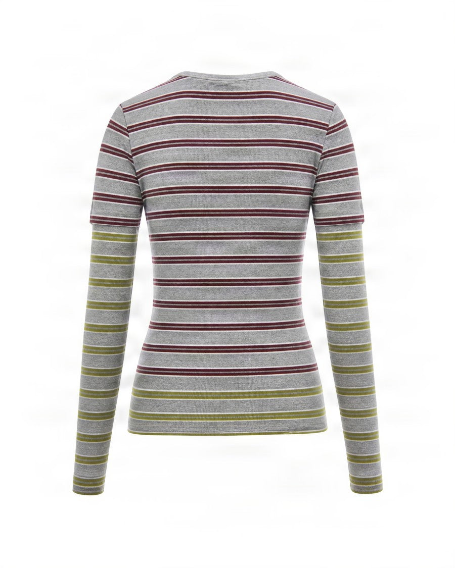 Ganni Striped Fitted Organic Cotton-Blend Top