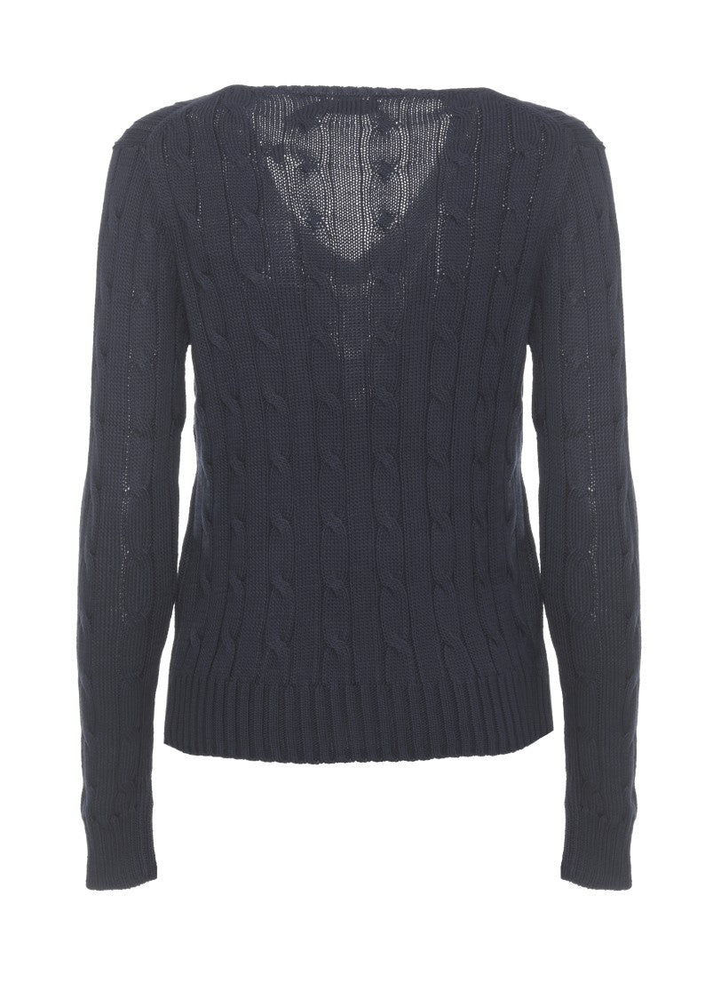 Polo Ralph Lauren Blue Pony Braided Cotton Sweater